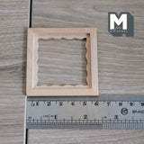 Miniature Square Scalloped Edge Photo Frame 1:12 Scale Picture Frame Dollhouse Supplies Decoration 2-3/8 inch wide (wood) -  i047