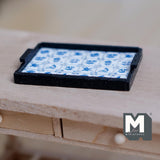 Miniature Wooden Delft Tile tray Tray in 1 Inch Scale Stained 1:12 Scale Food Tray - F058