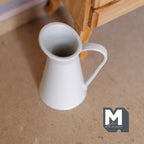 1:12 Scale Miniature Metal Pitcher Vase with Handle, 1-13/16 inch tall, DIY Dollhouse Supply (white)