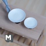 Miniature Pedestal Cake Stands Set of 2 Dollhouse Bakery Food Serving Platter Display Stand 3/4 inch tall (metal) (white) - E078