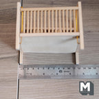 Dollhouse Drop-Side Baby Crib with Pad 1:12 Scale Miniature Wood Cot Unfinished 3-13/16 inch tall - J016