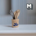 Miniature Wood Cooking Utensils and Wood Jar 1:12 Scale Dollhouse Kitchen Decor Set of 6 - A028