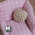 Miniature Knitted Handbag 1:12 Scale Purse Dollhouse Accessories 1-1/4 inch tall (beige) - C051