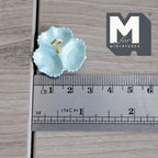 Plat miniature à 3 compartiments, échelle 1:12, bord festonné, poignée centrale, 2 cm de hauteur, fournitures pour maison de poupée DIY (bleu/or)
