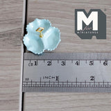 Miniature 3 Compartment Dish 1:12 Scale Dollhouse Kitchen Tri Section Scalloped Edge Tray Handle 13/16 inch tall (blue/gold) - E092