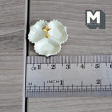 Miniature 3 Compartment Dish 1:12 Scale Dollhouse Kitchen Tri Section Scalloped Edge Tray Handle 13/16 inch tall (cream/gold) - E092