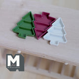 Miniature Christmas Tree Shaped Compartment Trays 1:12 Scale Dollhouse Christmas Accessories Set of 3 , 1-1/4 inch long (medium) - G067