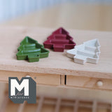 Miniature Christmas Tree Shaped Compartment Trays 1:12 Scale Dollhouse Christmas Accessories Set of 3 , 1-1/4 inch long (medium) - G067