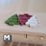 Miniature Christmas Tree Shaped Compartment Trays 1:12 Scale Dollhouse Christmas Accessories Set of 3 , 1-1/4 inch long (medium) - G067