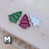 Miniature Christmas Tree Shaped Compartment Trays 1:12 Scale Dollhouse Christmas Accessories Set of 3 , 1 inch long (small) - G067