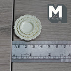 Miniature Plates Set of 3 , 1:12 Scale Large Size Dollhouse Supplies Decorative Plates 1-7/16 inch dia.  (yellow) - A041