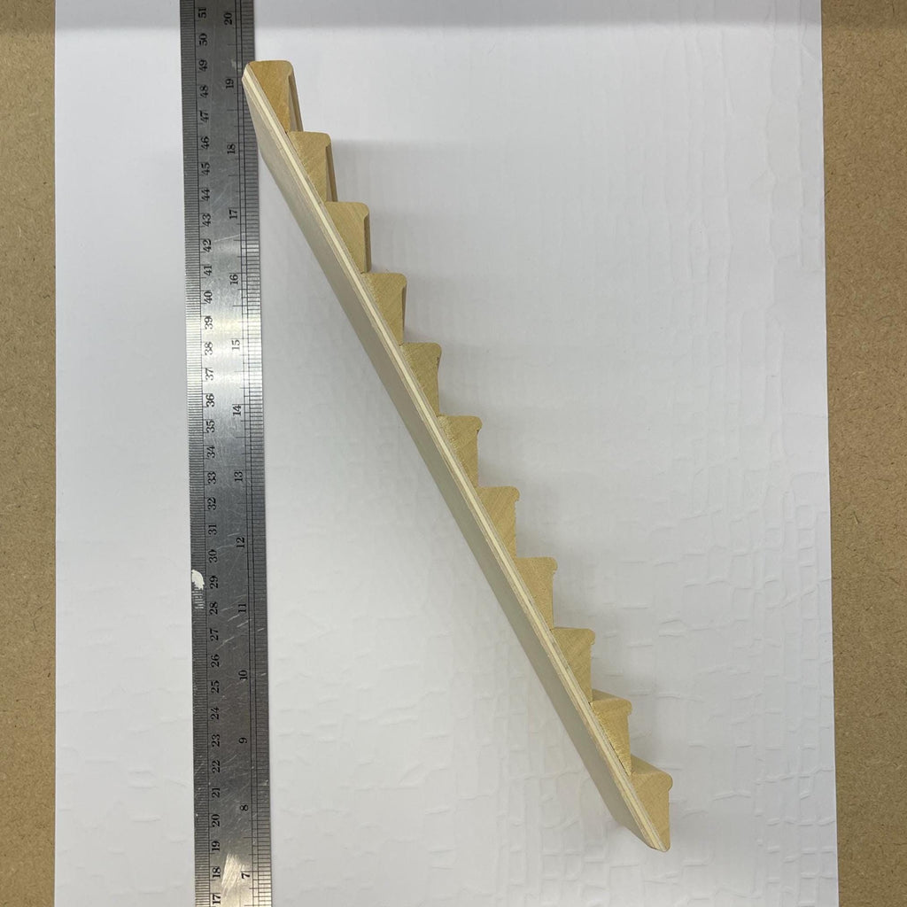 1:12 Scale Miniature Unfinished Dollhouse Steep Narrow Staircase, 11 Treads, 2-3/16 inch wide