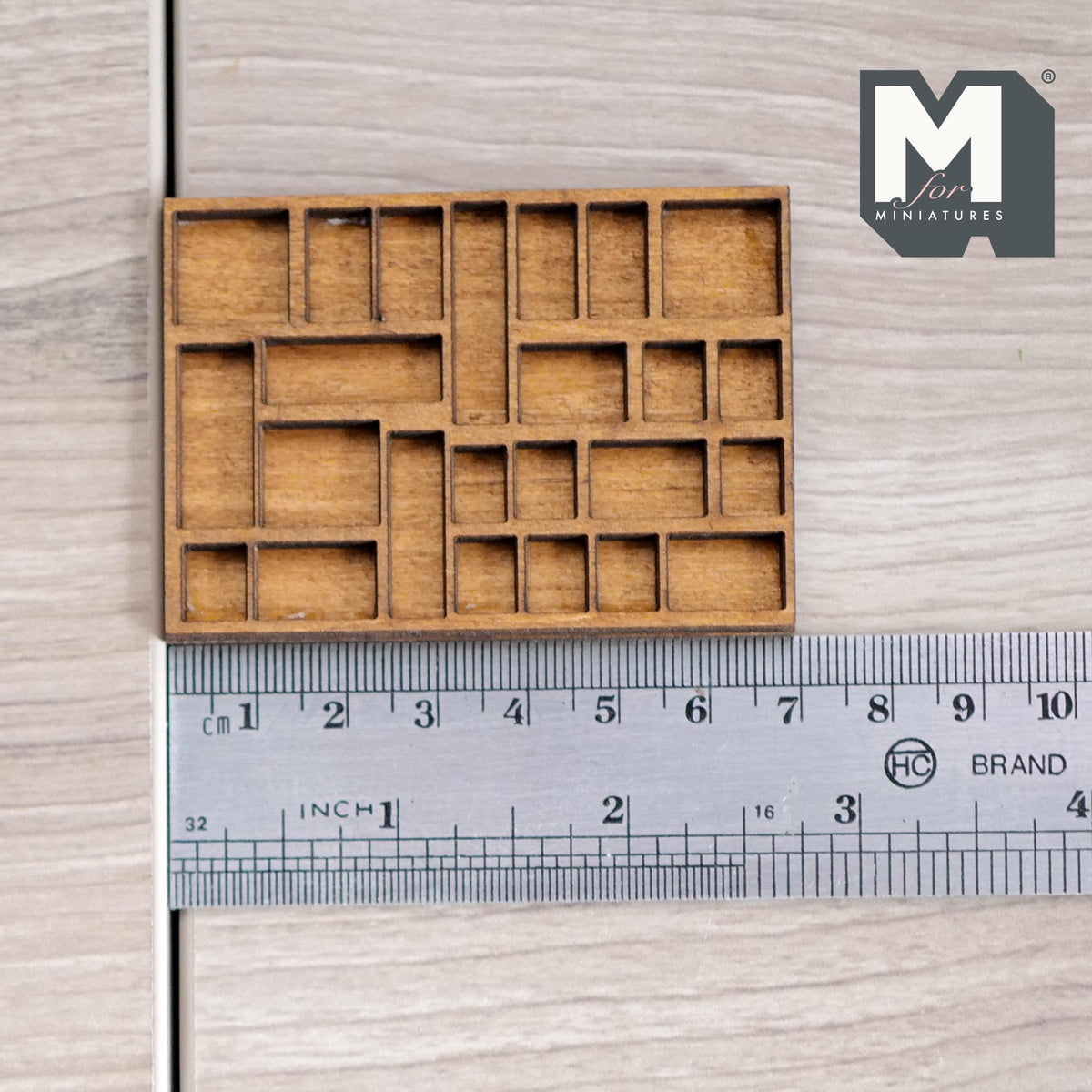 Miniature Geometric Wall Shelf 1:12 Scale Dollhouse Compartment Shelf 1-15/16 inch tall (wood) - H028