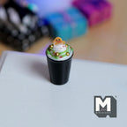 Miniature Christmas Themed Midnight Gingerbread Latte 1:12 Scale Large Size Holiday Drink 7/8 inch tall - E092