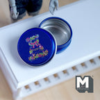 Dollhouse Miniature Christmas Bear Tins 1:12 Scale Storage Container with Lid 1-1/2 inch dia. (blue) - J014