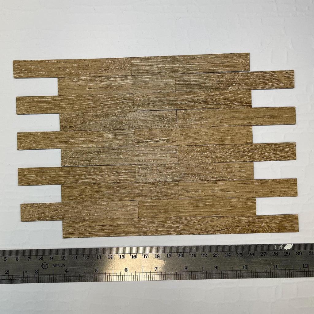1:12 Scale Miniature Wood Textured Vinyl Peel and Stick Floor Planks, Set of 20, 3-15/16 inch long, DIY Dollhouse Supply (beige) (C)