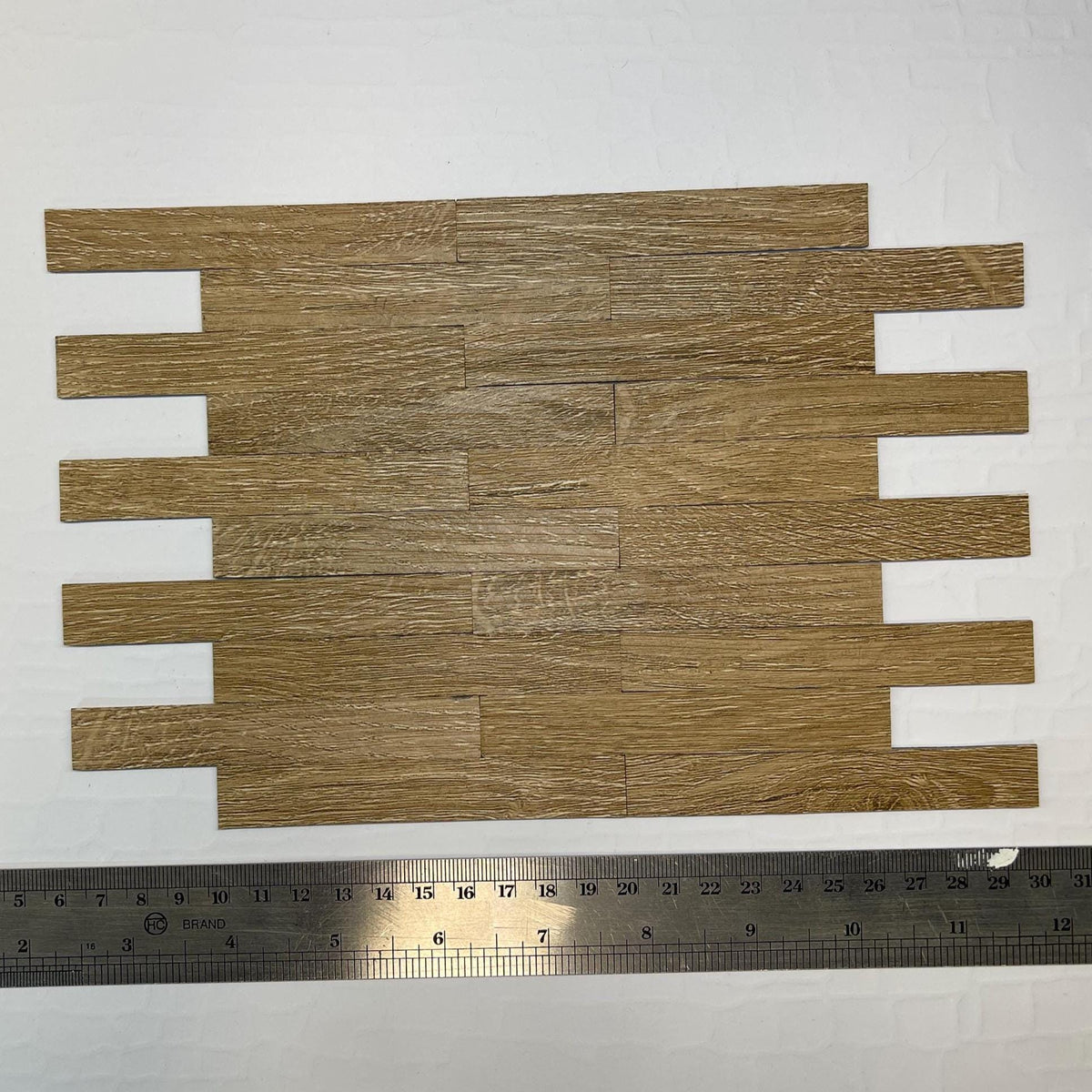 1:12 Scale Miniature Wood Textured Vinyl Peel and Stick Floor Planks, Set of 20, 3-15/16 inch long, DIY Dollhouse Supply (beige) (C)