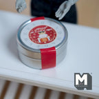 Dollhouse Miniature Christmas Tins 1:12 Scale Storage Container with Lid 1-7/16 inch dia. (red) - J014