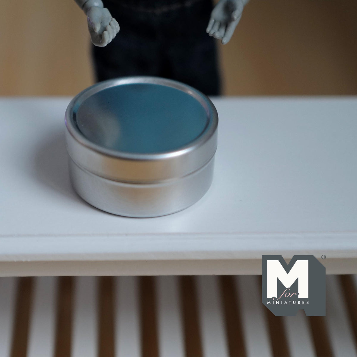 Dollhouse Miniature Christmas Tins 1:12 Scale Storage Container with Lid 1-7/16 inch dia. (green) - J014