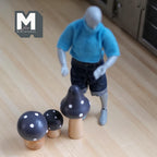 Dollhouse Fairy Garden Style Mushrooms Set of 3 , 1:12 Scale Miniature Decoration Wood Mushrooms (gray) - B011