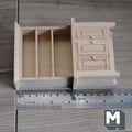 Unfinished Dollhouse Kitchen Cabinet Storage Shelves 1:12 Scale Miniature Dish Cabinet 3 Tier Shelves Bookshelves 5-13/16 inch tall - H005