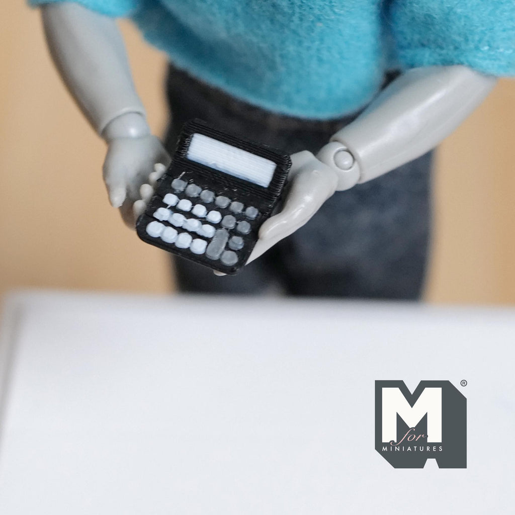 Miniature Calculator 1:12 Scale Diorama Accessories (black) - G065