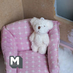 Miniature Plush Bear Doll 1:12 Scale Dollhouse Decoration 2 inch tall (white) - G029