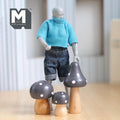Dollhouse Fairy Garden Style Mushrooms Set of 3 , 1:12 Scale Miniature Decoration Wood Mushrooms (gray) - B011