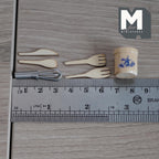 Miniature Wood Cooking Utensils and Wood Jar 1:12 Scale Dollhouse Kitchen Decor Set of 6 - A028