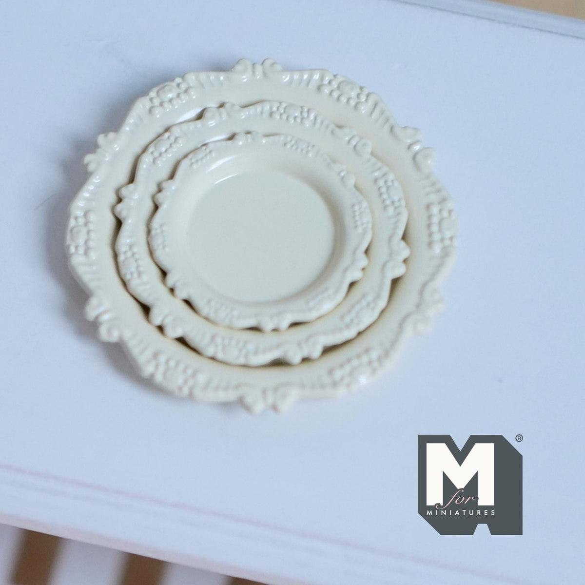 Miniature Plates Set of 3 , 1:12 Scale Large Size Dollhouse Supplies Decorative Plates 1-7/16 inch dia.  (yellow) - A041