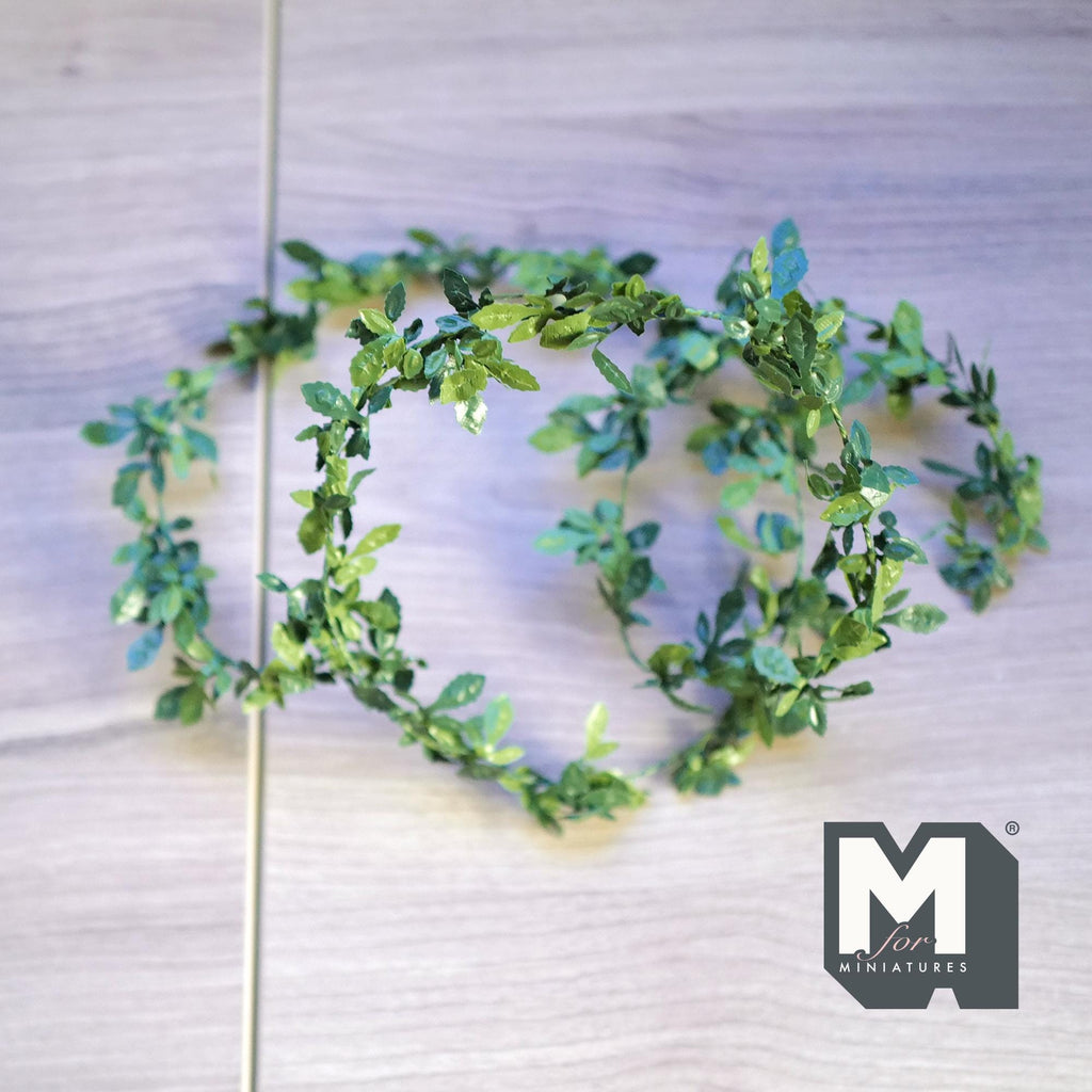 1:12 Scale Miniature Serrated Leaf Garland, 38 inch long, Cut to length, DIY Dollhouse Supply (style c)