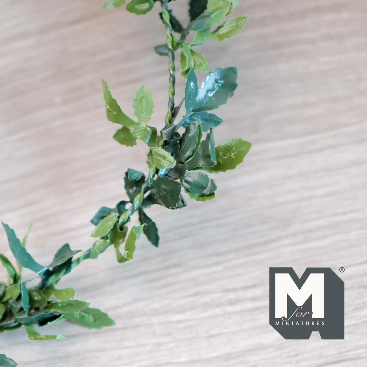1:12 Scale Miniature Serrated Leaf Garland, 38 inch long, Cut to length, DIY Dollhouse Supply (style c)