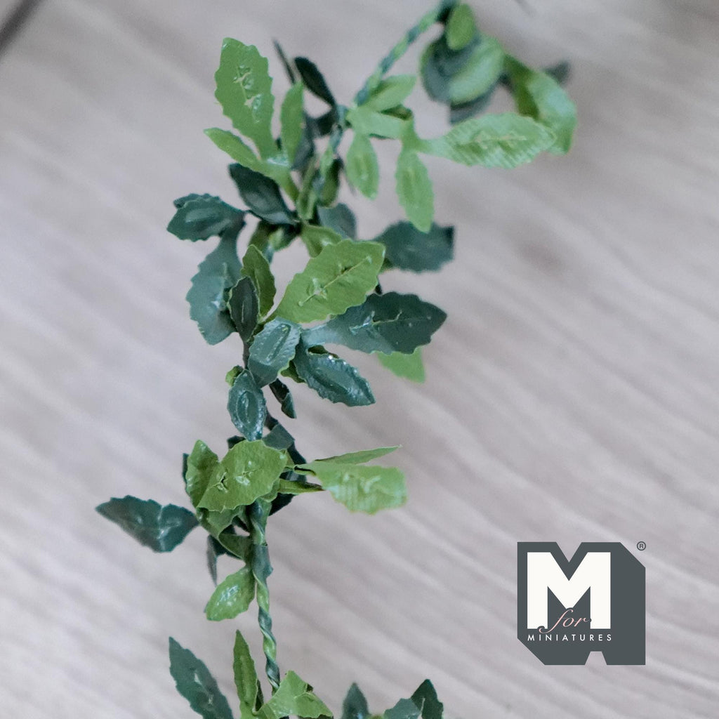 1:12 Scale Miniature Serrated Leaf Garland, 38 inch long, Cut to length, DIY Dollhouse Supply (style c)