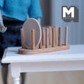 Miniature Wood Dish Rack Plate Holder 1:12 Scale Dollhouse Kitchen Accessories 2-5/16 inch long - D021