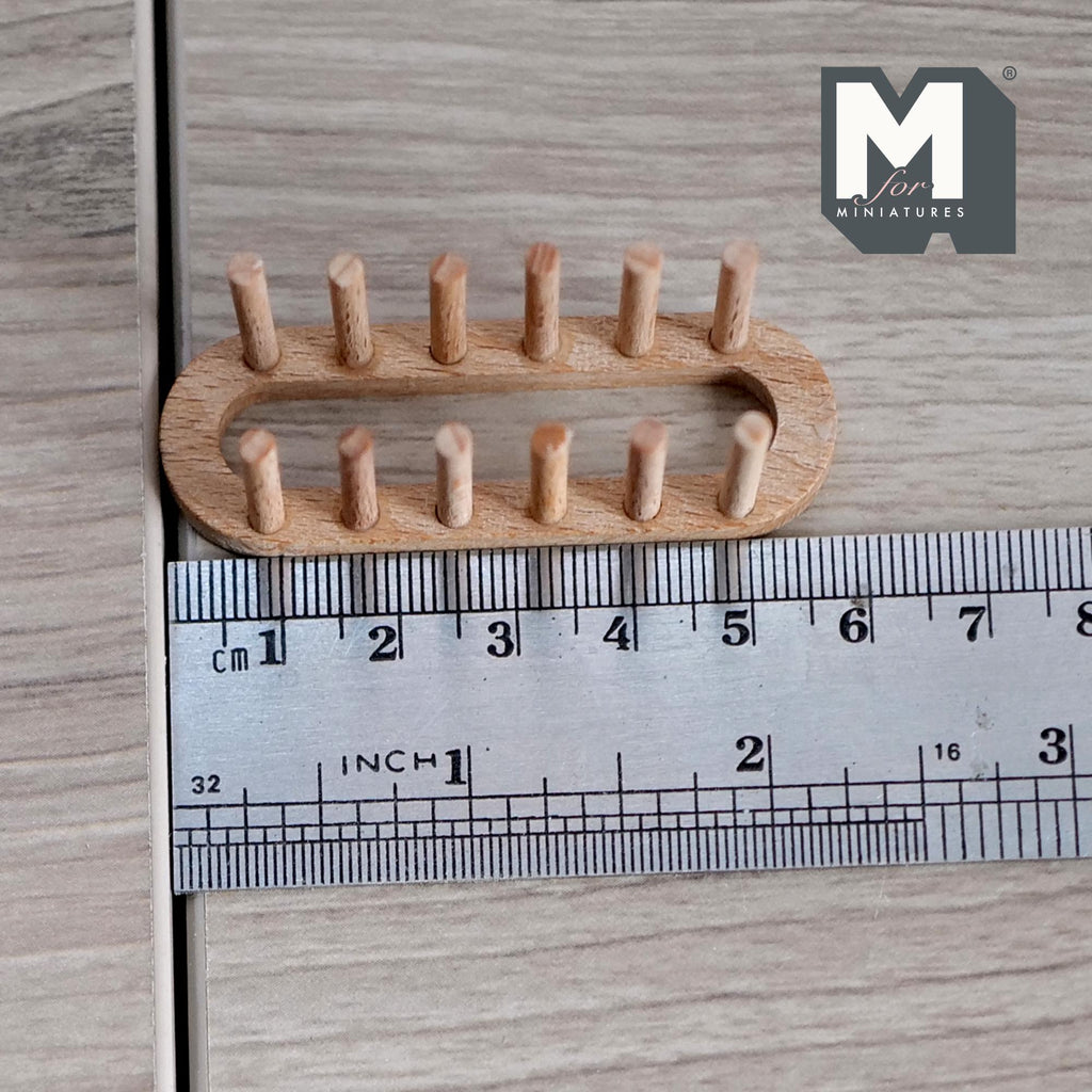 Miniature Wood Dish Rack Plate Holder 1:12 Scale Dollhouse Kitchen Accessories 2-5/16 inch long - D021