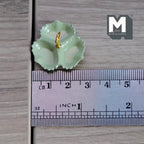 Miniature 3 Compartment Dish 1:12 Scale Dollhouse Kitchen Tri Section Scalloped Edge Tray Handle 13/16 inch tall (green/gold) - E092