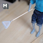 Miniature Fishnet Set of 2 , 1:12 Scale Fishing Net Dollhouse Outdoor Sport Decoration 5 inch long (white) - H018
