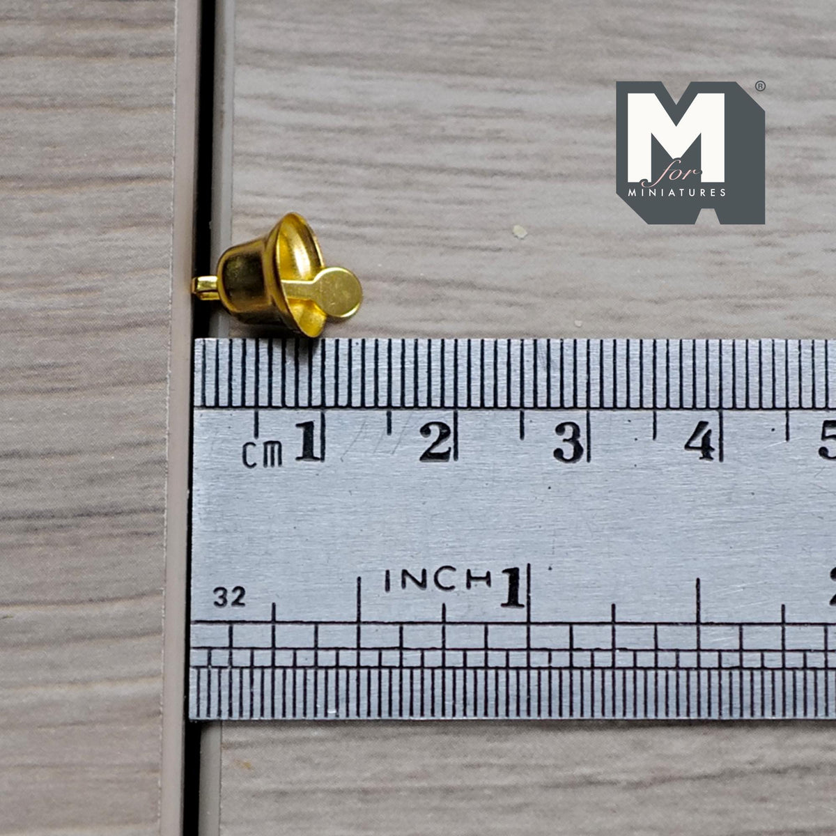 1:12 Scale Miniature Metal Bells Set of 10, Craft Charms with Wire String, Wreaths and Garlands, 1/2 inch tall, Dollhouse Craft Supply