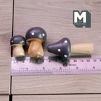 Dollhouse Fairy Garden Style Mushrooms Set of 3 , 1:12 Scale Miniature Decoration Wood Mushrooms (gray) - B011