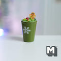 Miniature Christmas Themed Gingerbread Latte 1:12 Scale Large Size Holiday Drink 7/8 inch tall - E092