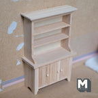 Unfinished Dollhouse Kitchen Cabinet Storage Shelves 1:12 Scale Miniature Dish Cabinet 3 Tier Shelves Bookshelves 5-13/16 inch tall - H005