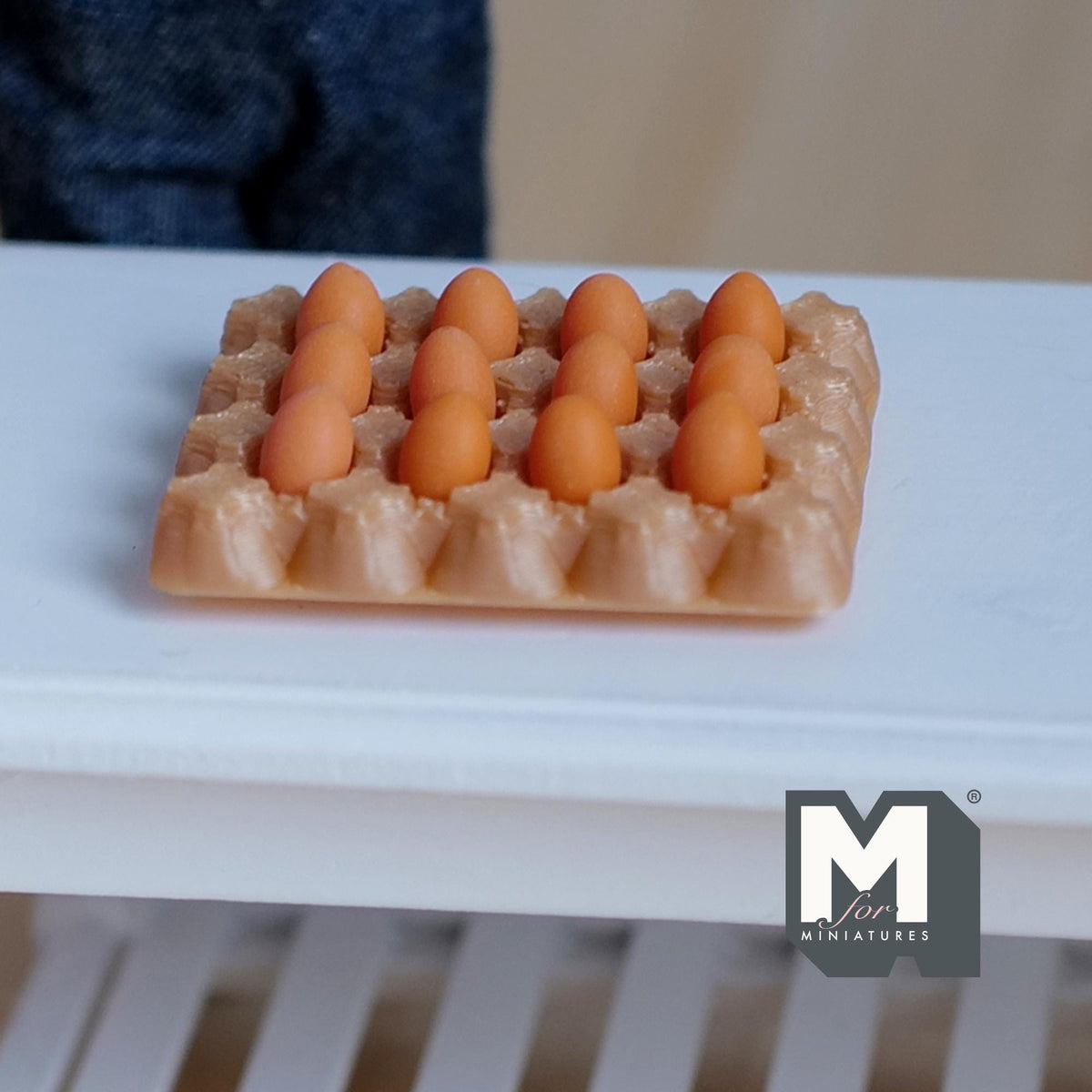 Miniature 12 Egg Carton Dollhouse Kitchens and Groceries (brown) (Fake miniature) - C033