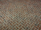 Miniature Weathered Embossed Herringbone Brick Paving Sheet, 15-15/16 x 11-5/8 inch, DIY Dollhouse Supply