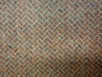 Miniature Weathered Embossed Herringbone Brick Paving Sheet, 15-15/16 x 11-5/8 inch, DIY Dollhouse Supply