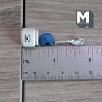 Miniature Kitchen Storage Jars and Spoons Set of 3, 1:12 Scale Dollhouse Kitchen Accessories Spice Jars 1/2 inch dia. (blue) (Metal)- E038