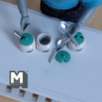 Miniature Kitchen Storage Jars and Spoons Set of 3, 1:12 Scale Dollhouse Kitchen Accessories Spice Jars 1/2 inch dia. (Metal)(green) - E071