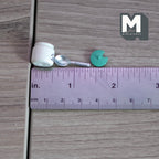 Miniature Kitchen Storage Jars and Spoons Set of 3, 1:12 Scale Dollhouse Kitchen Accessories Spice Jars 1/2 inch dia. (Metal)(green) - E071
