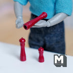 Miniature Salt and Pepper Grinders Set 1:12 Scale Dollhouse Kitchen Spice Mill Set of 3 (red) - F029