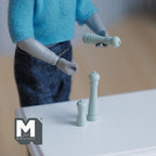Miniature Salt and Pepper Grinders Set 1:12 Scale Dollhouse Kitchen Spice Mill Set of 3 (green) - F029