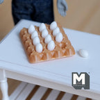 Miniature 12 Egg Carton Dollhouse Kitchens and Groceries (white) (Fake miniature) - C033